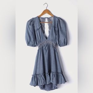 Lulus Blue Ruffle Dress